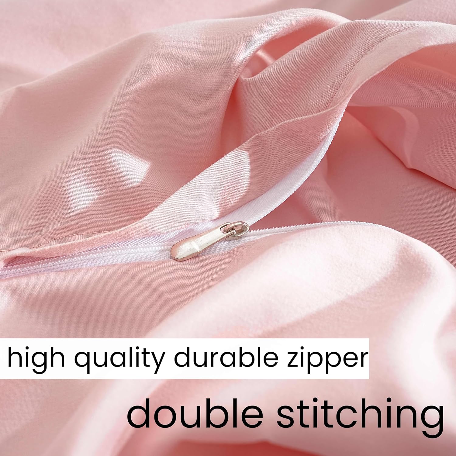 AYSW Zipper Pillowcase 2 Pieces Brushed Microfiber 1800 Hotel Quality Super Soft Pillow Cover No Shrinkage No Fade Pillow Protectors - Pink, Queen 7