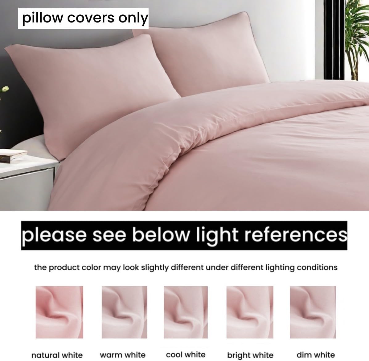 AYSW Zipper Pillowcase 2 Pieces Brushed Microfiber 1800 Hotel Quality Super Soft Pillow Cover No Shrinkage No Fade Pillow Protectors - Pink, Queen 6