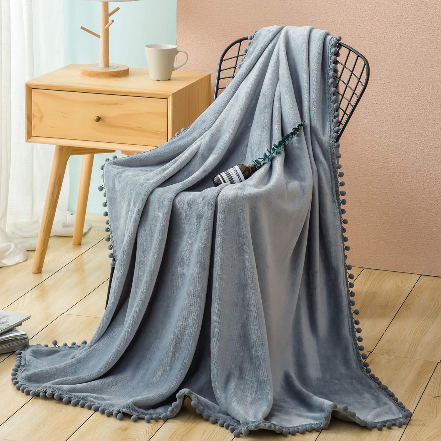 240GSM Kuscheldecke Wohndecke 150x200cm hochwertige Flauschige Waffelpique Decke Creme - weiche Microfaser Flanell Sofadecke 8