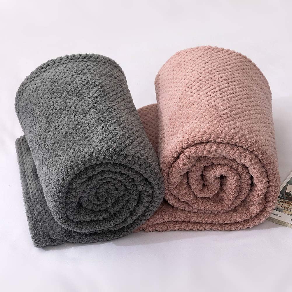 Blanket 150x200cm Pink Plaid Pompon Fleece Warm Soft Comfortable Bedspread Sofa Throw Fluffy thick flannel 8