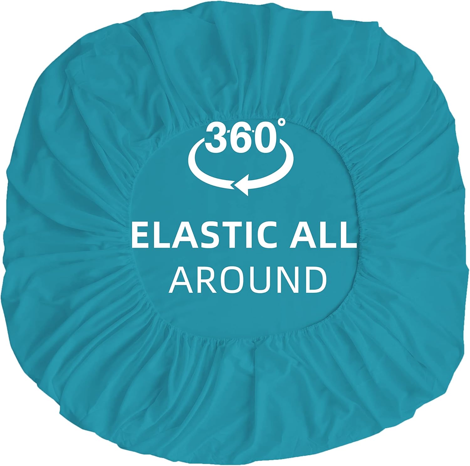 Fitted Bottom Sheet Only Premium 1813 Ultra-Soft Fade Resistant Brushed Microfiber Deep Pocket Full Teal 6