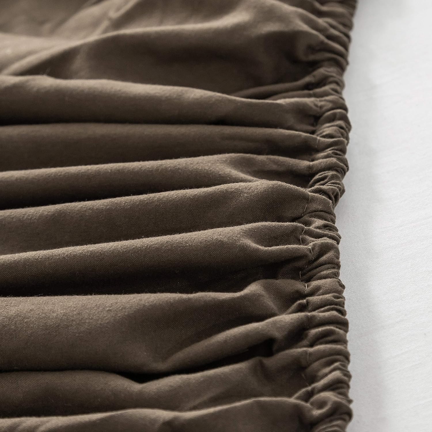 Fitted Bottom Sheet Only Premium 1812 Ultra-Soft Fade Resistant Brushed Microfiber Deep Pocket Full Coffee 8