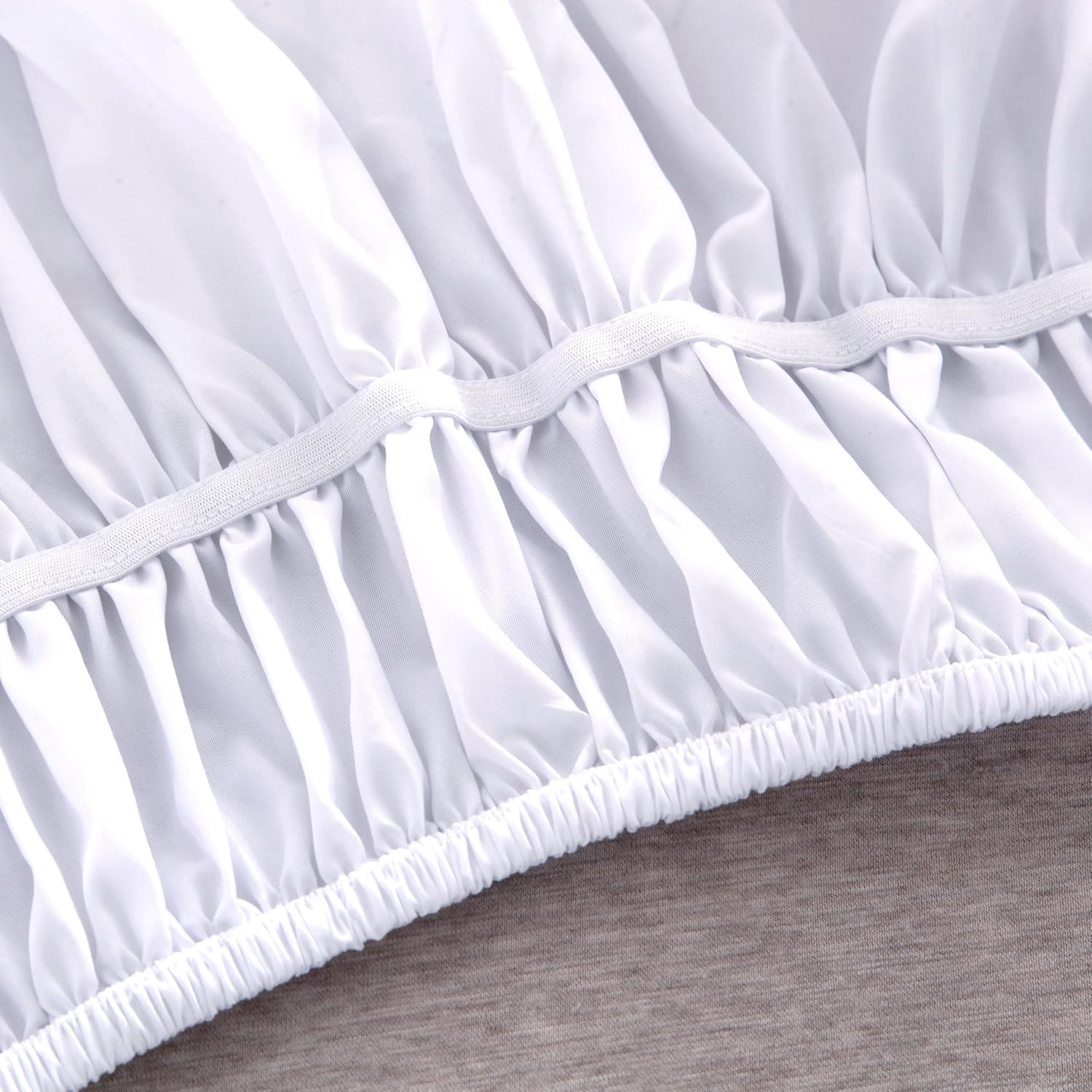 AYSW Bed Skirt Twin Size 18 inch Drop Premium Soft and Cozy 1800 Brushed Microfiber Dust Ruffle Three Fabric Sides Wrap Around with Elastic No Top Easy On Stable White 6