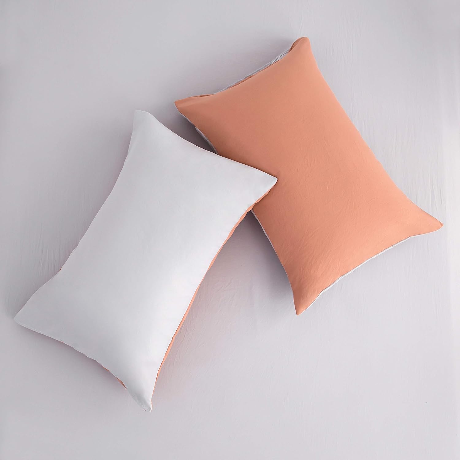 AYSW Bed Sheet Set Queen 4 Pieces Size 50% Cotton Washed Microfiber Super Soft and Breathable Bedding Comfortable Hypoallergenic Resistant Fade Wrinkle Resistant Vintage Pink/Gray 7