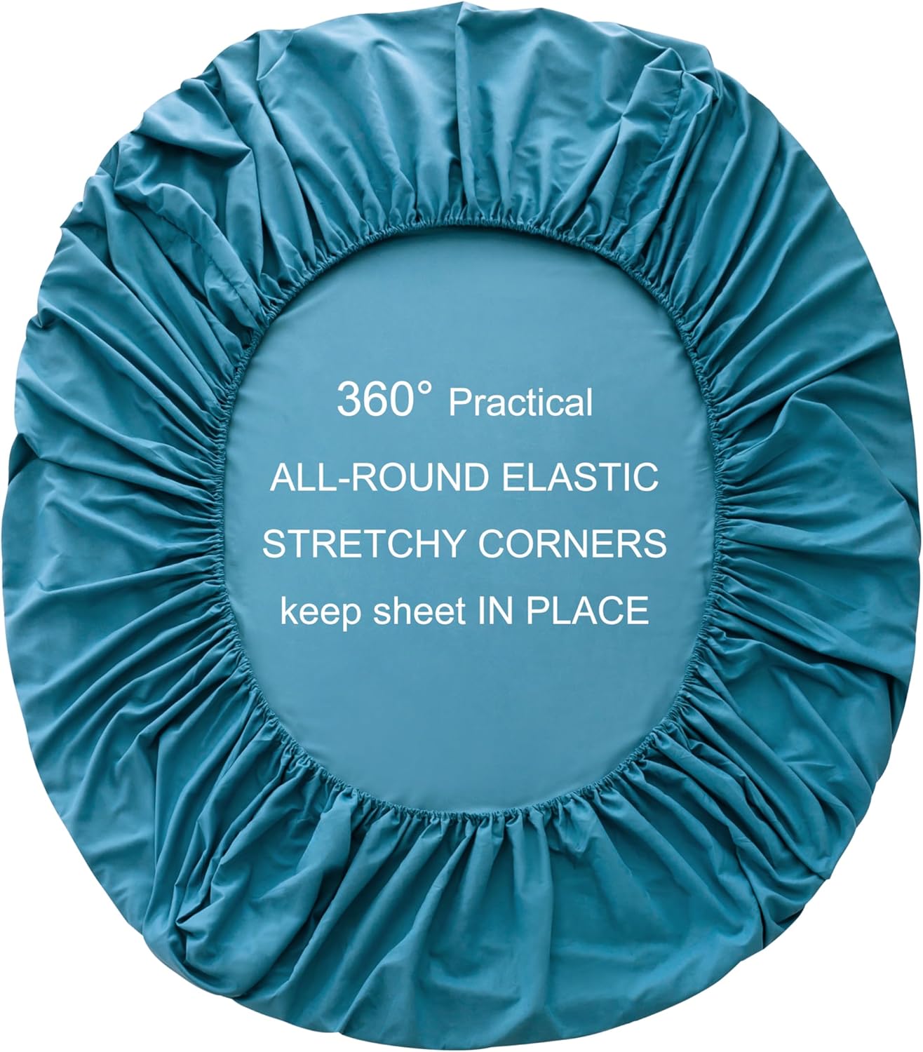 Ensemble de drap-housse chaud AYSW Taille King 16" Deep Pocket avec 1 drap et 2 taies d'oreiller Microfibre brossée Teal 5