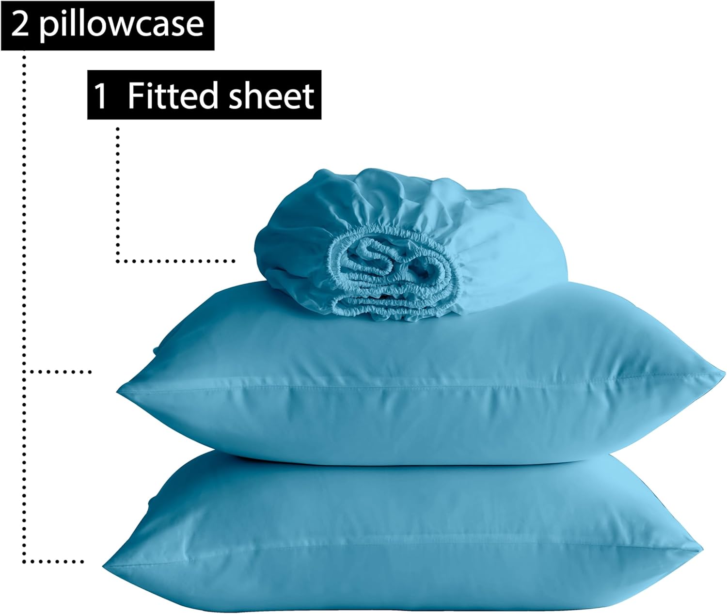 Ensemble de drap-housse chaud AYSW Taille King 16" Deep Pocket avec 1 drap et 2 taies d'oreiller Microfibre brossée Teal 2