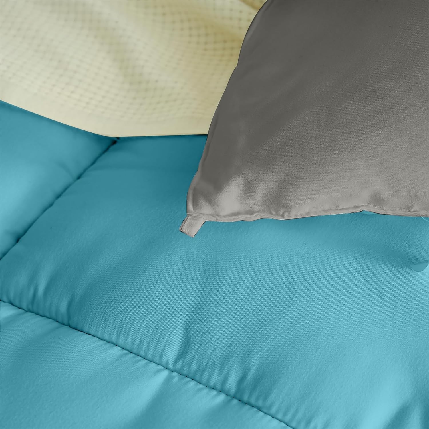 Warm King Coverless Duvet Comforter and Anti Allergy All Season Grey and Teal NO Pillowcases Only Quilt 10.5 Tog Duvet 7