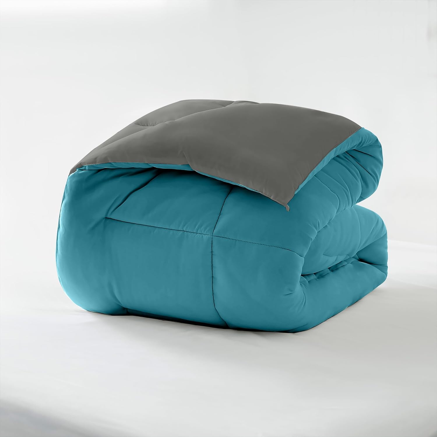 Warm King Coverless Duvet Comforter and Anti Allergy All Season Grey and Teal NO Pillowcases Only Quilt 10.5 Tog Duvet 2