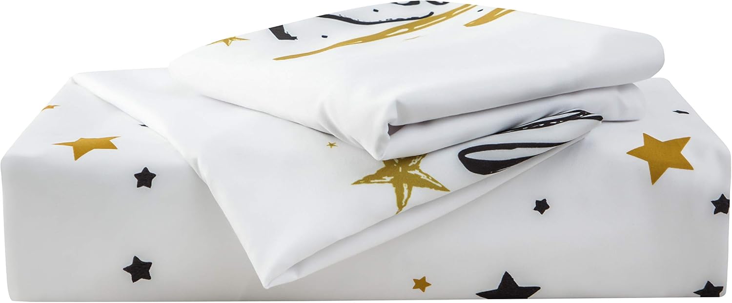 Bed linen 200 x 200cm Super Soft Microfiber Duvet Cover 200x200cm with Two 80x80cm White Star 6