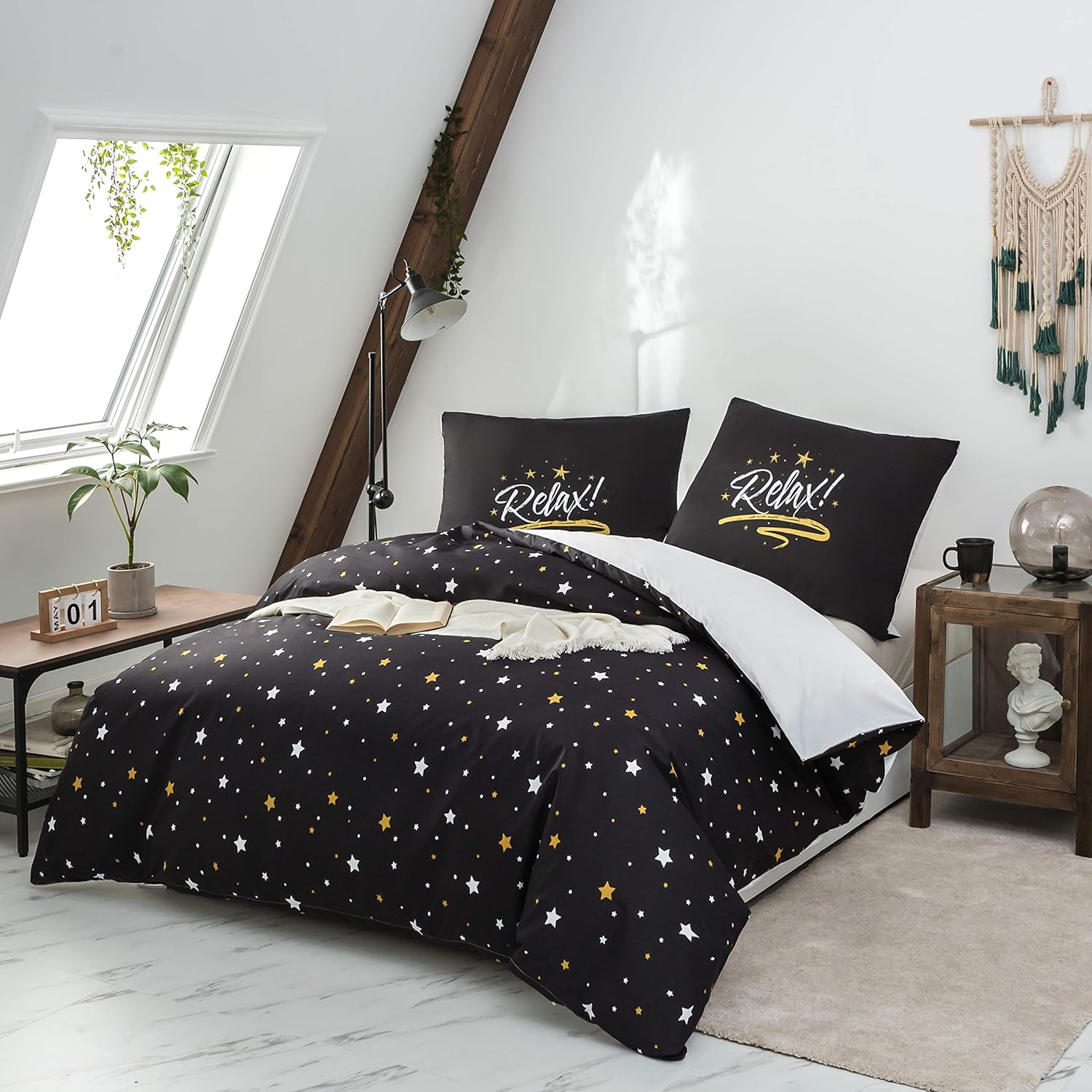 Duvet Cover 200x200 / 80x80x2 cm star Bedding Set for 2 Persons Zipper Duvet Cover Sets 3