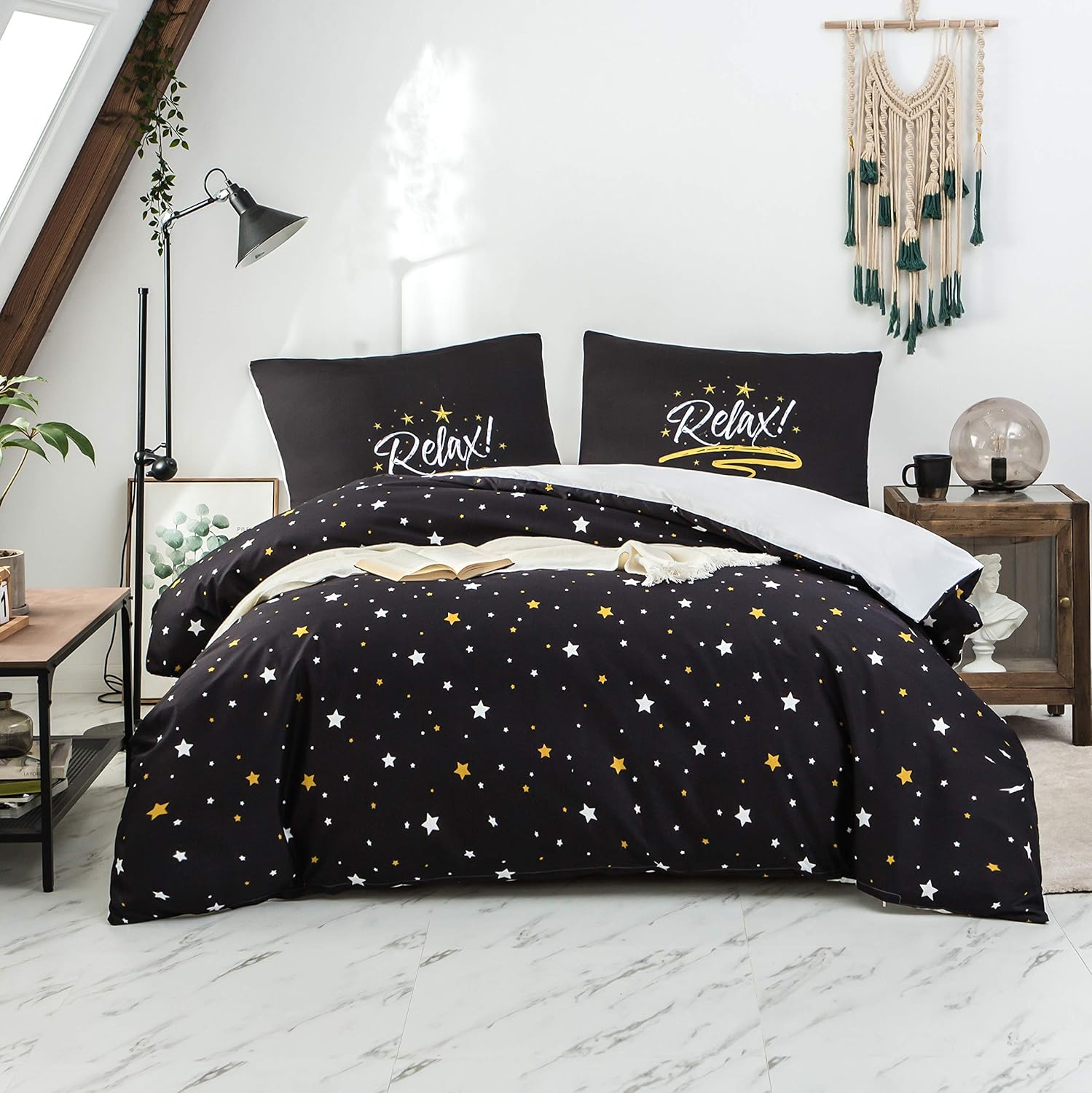 Duvet Cover 200x200 / 80x80x2 cm star Bedding Set for 2 Persons Zipper Duvet Cover Sets 2