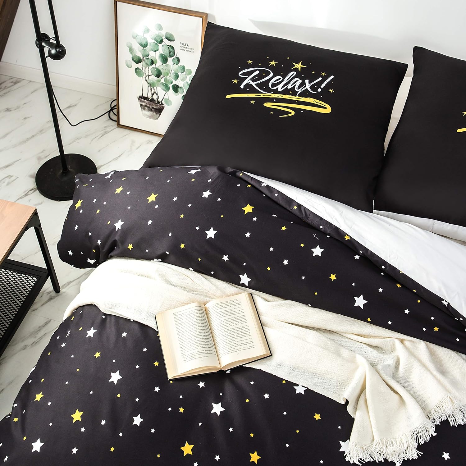 Duvet Cover 200x200 / 80x80x2 cm star Bedding Set for 2 Persons Zipper Duvet Cover Sets 4