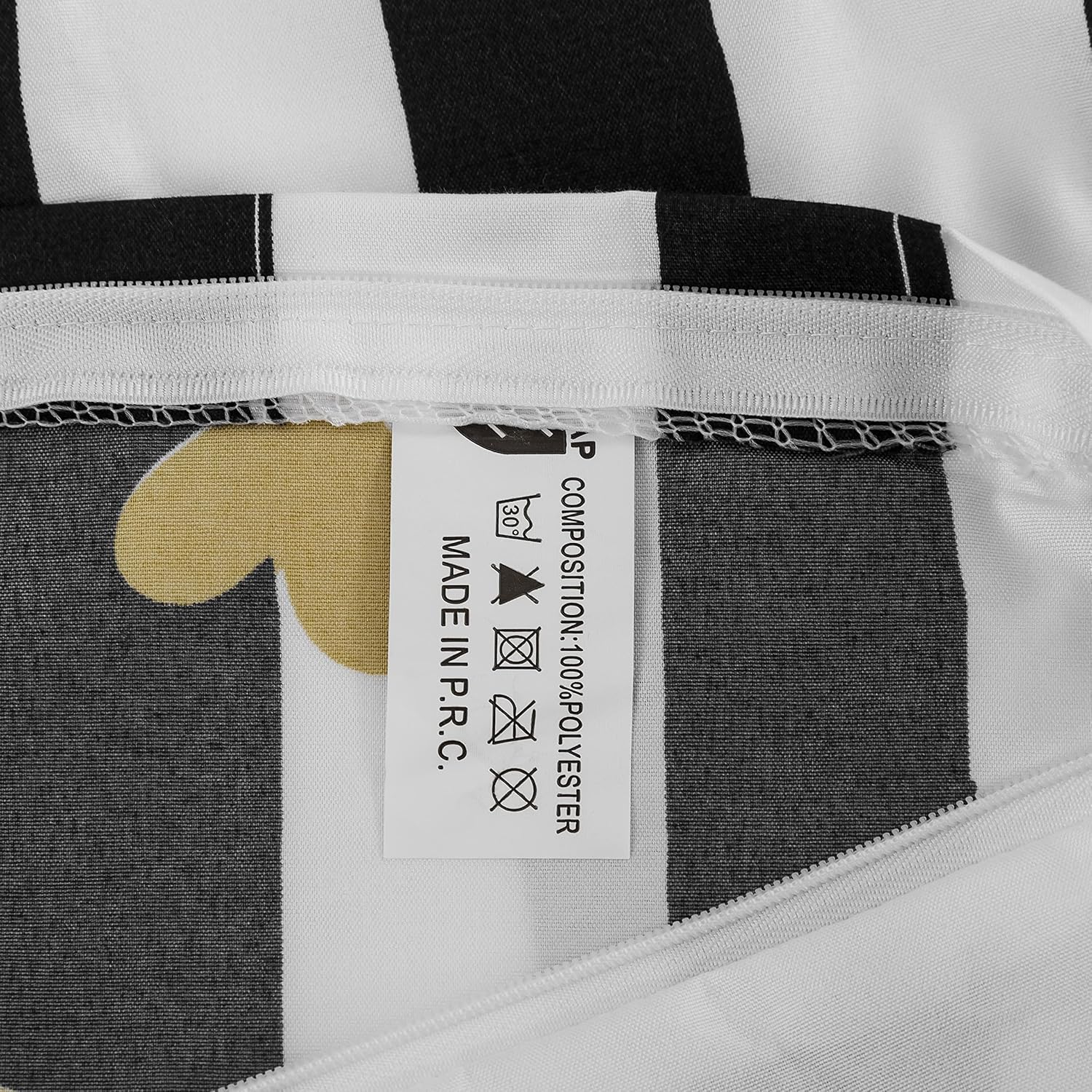 2-piece microfiber bedding 155x220cm +1 pillowcase 80x80cm Vertical Black-White Stripes 3