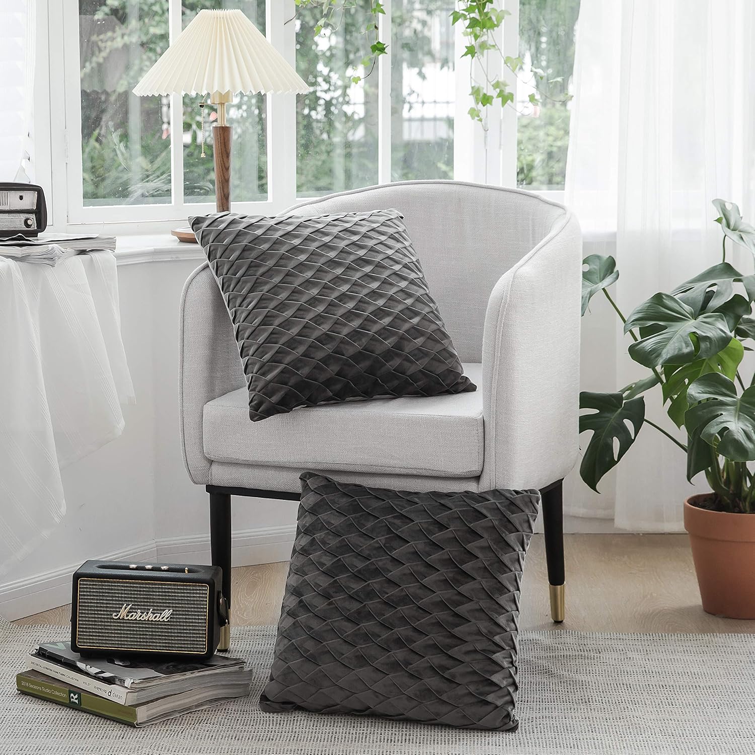Cushion cover (45 x 45 cm, Grey) 5