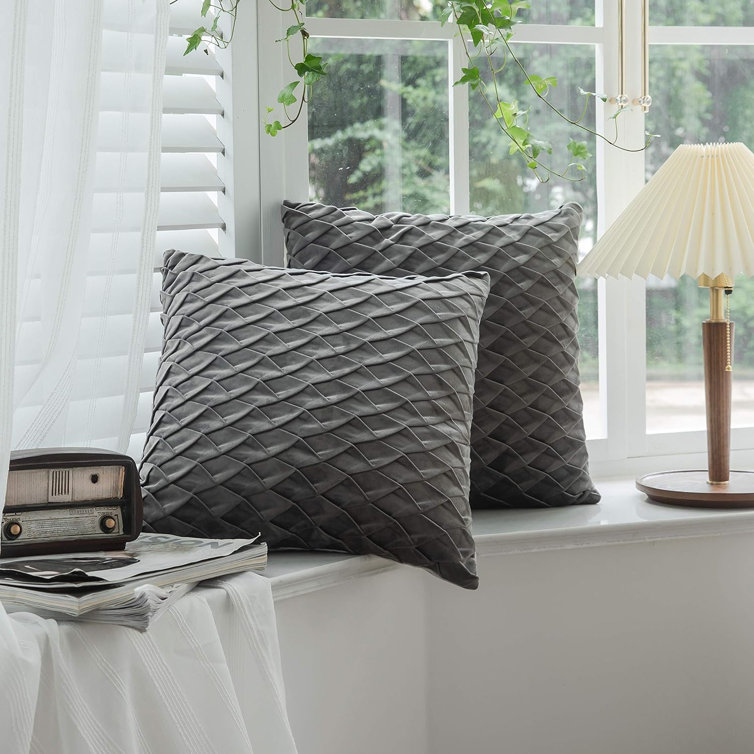 Cushion cover (45 x 45 cm, Grey) 2