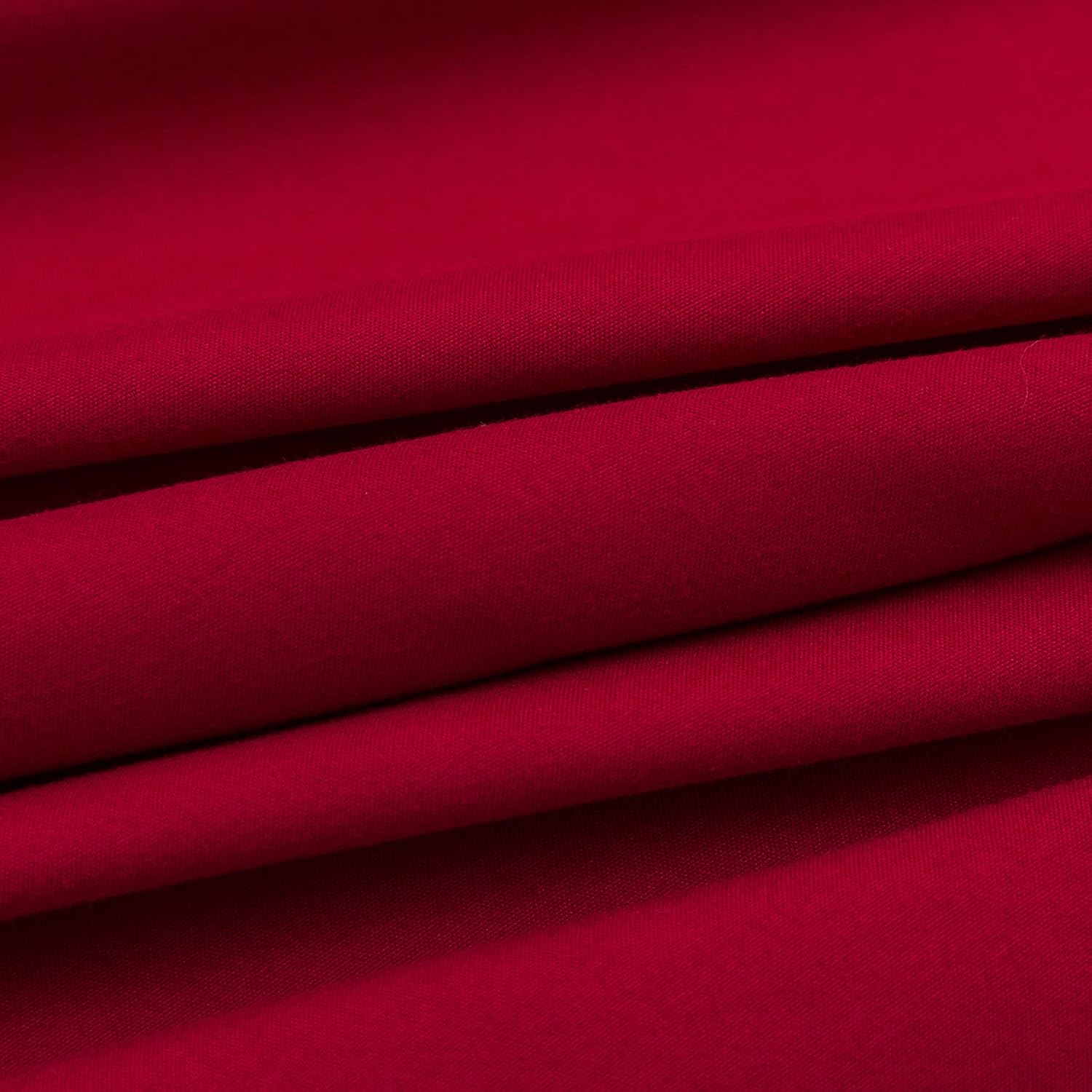Fitted Bottom Sheet Only Premium 1800 Ultra-Soft Fade Resistant Brushed Microfiber Deep Pocket Queen Red 4