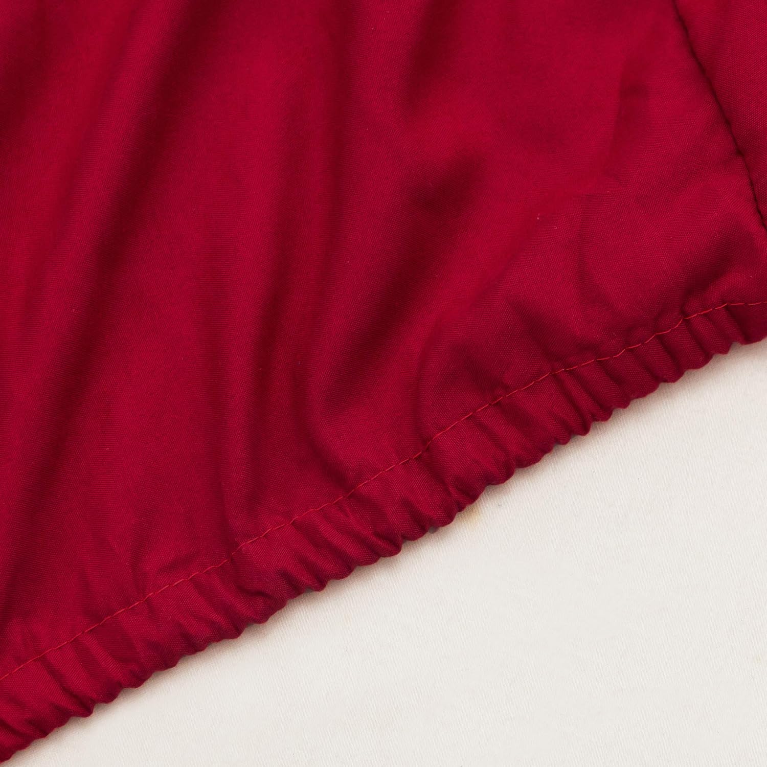 Fitted Bottom Sheet Only Premium 1800 Ultra-Soft Fade Resistant Brushed Microfiber Deep Pocket Queen Red 5