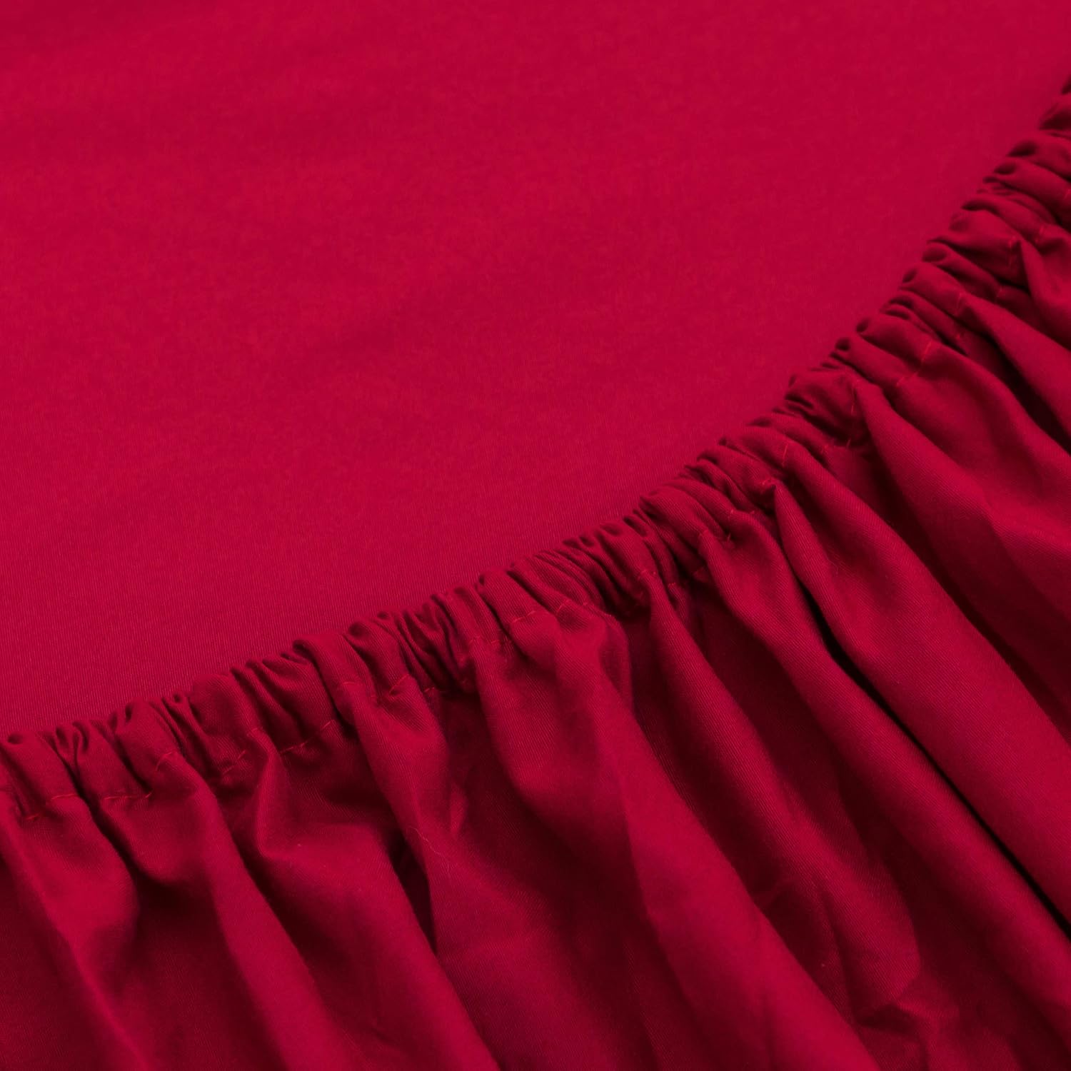 Fitted Bottom Sheet Only Premium 1800 Ultra-Soft Fade Resistant Brushed Microfiber Deep Pocket Queen Red 6