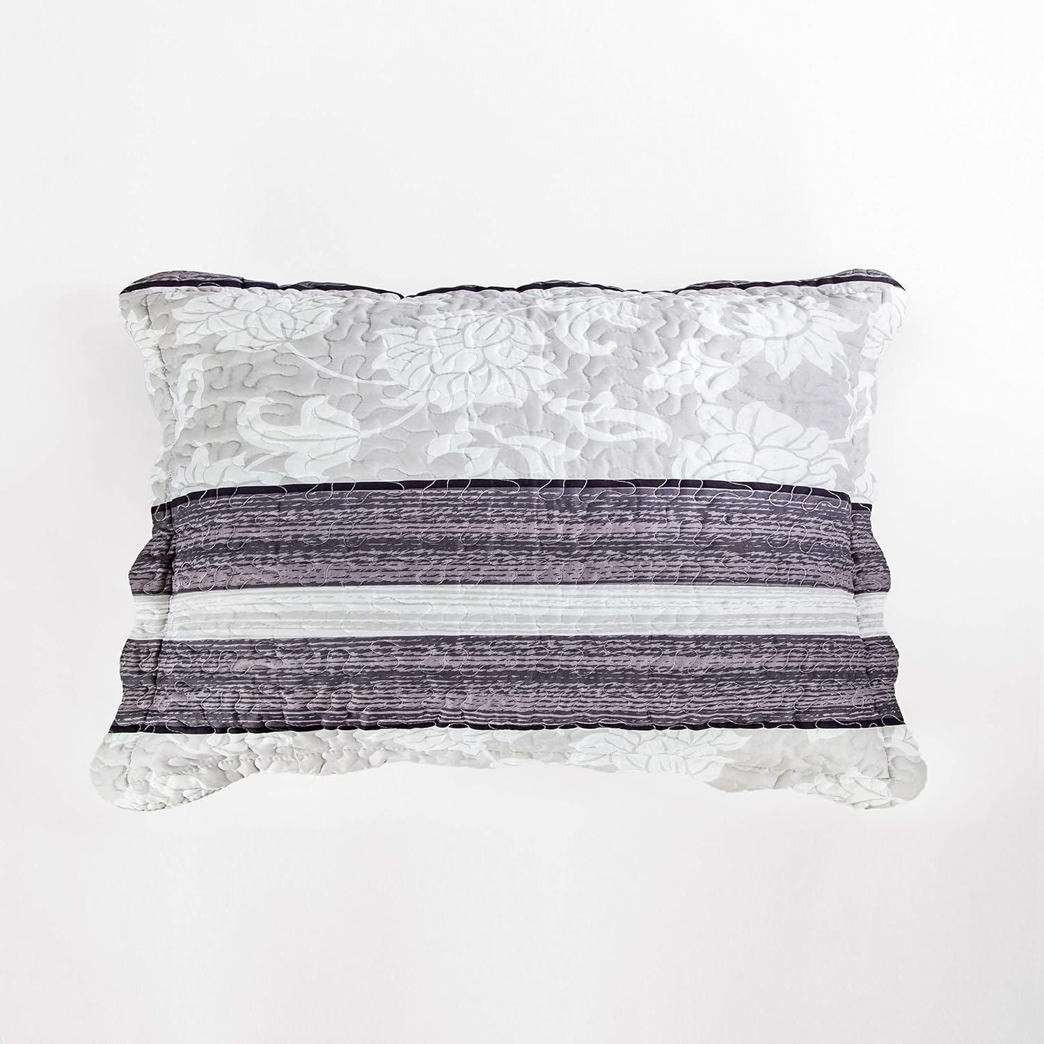 AYSW Quilt Set 3 Pieces King Size Soft and Breathable for All Season Bedspread Coverlet Set Gray and White Pattern 6