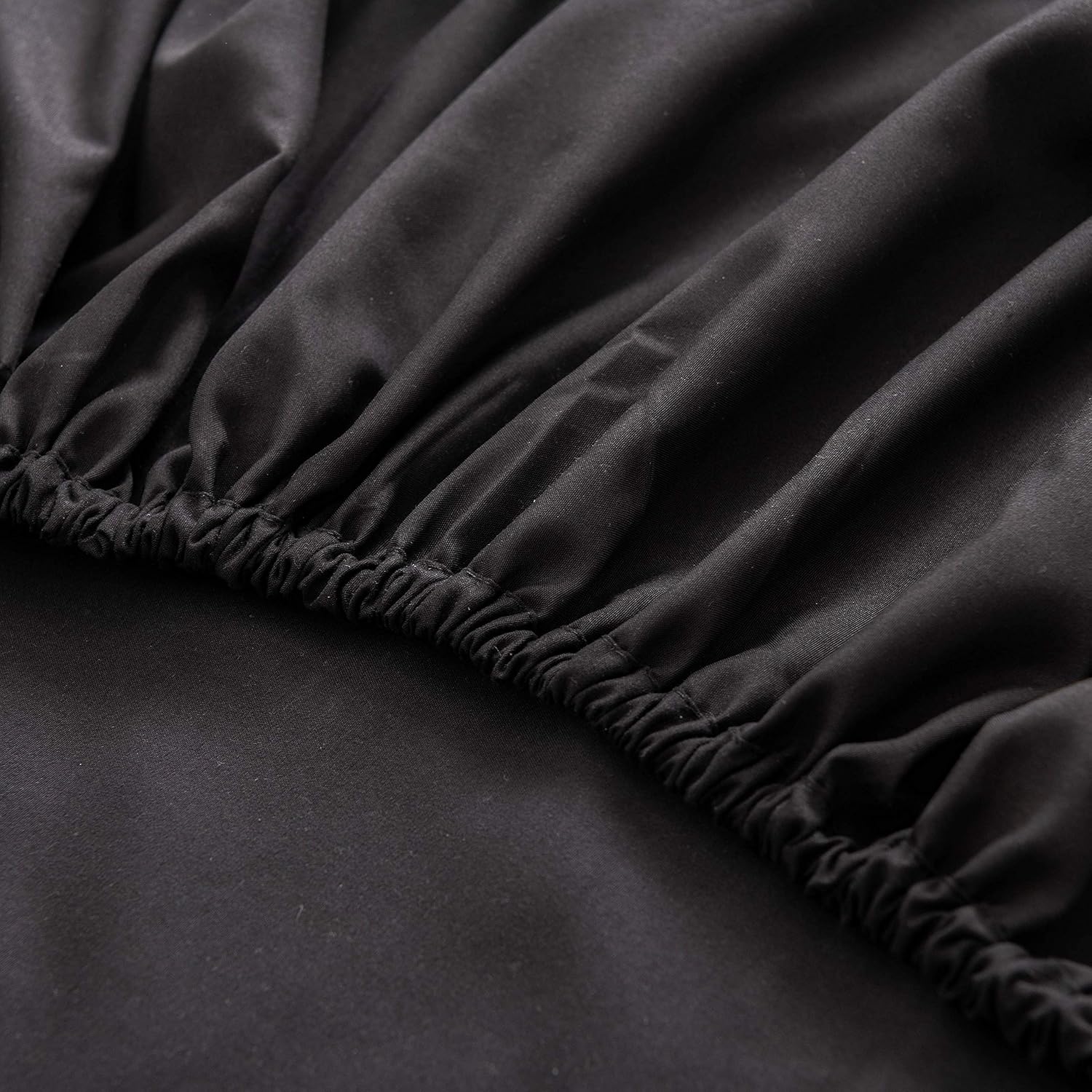 AYSW Fitted Sheet Black, 100% Soft Microfiber, 160 x 200 x 30 cm, High Quality Fitted Sheet 120g/m² 6