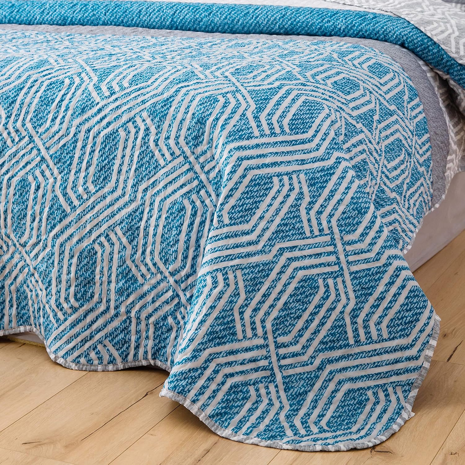 Quilted bedspread 220x240cm+2 pillowcases 63x63cm Anti-Mite Bedspread Boutis Duvet Pattern 15 … 4