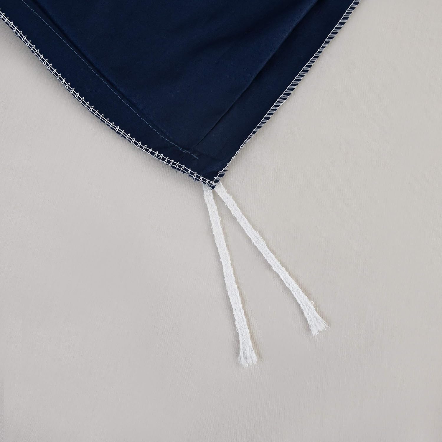 100% Cotton Duvet Cover Bedding Set 200 x 200 cm + Set of 2 Pillowcases 80x80cm Navy High-End 2 Person Zipper Closure 8