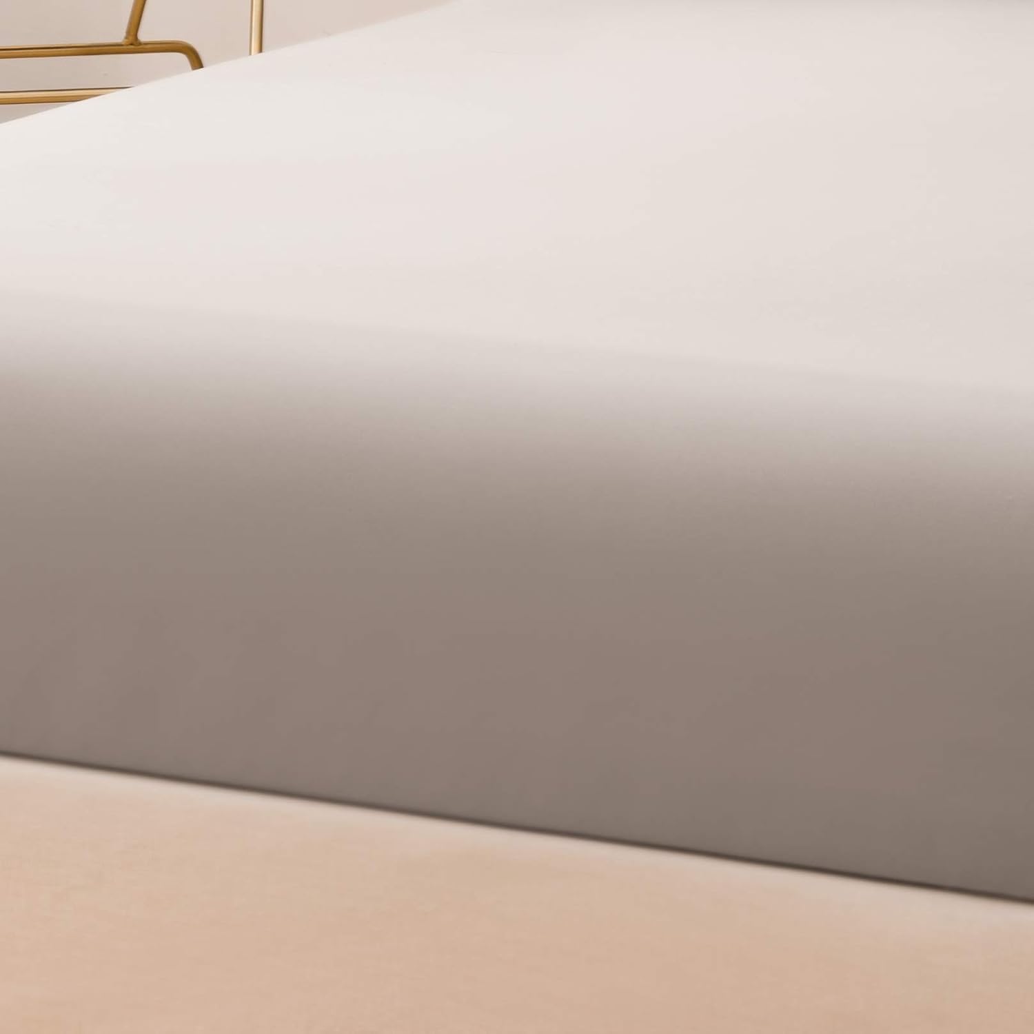 Microfiber, Fitted Sheet 140x200cm Beige, with all-around elastic for children and adults 5
