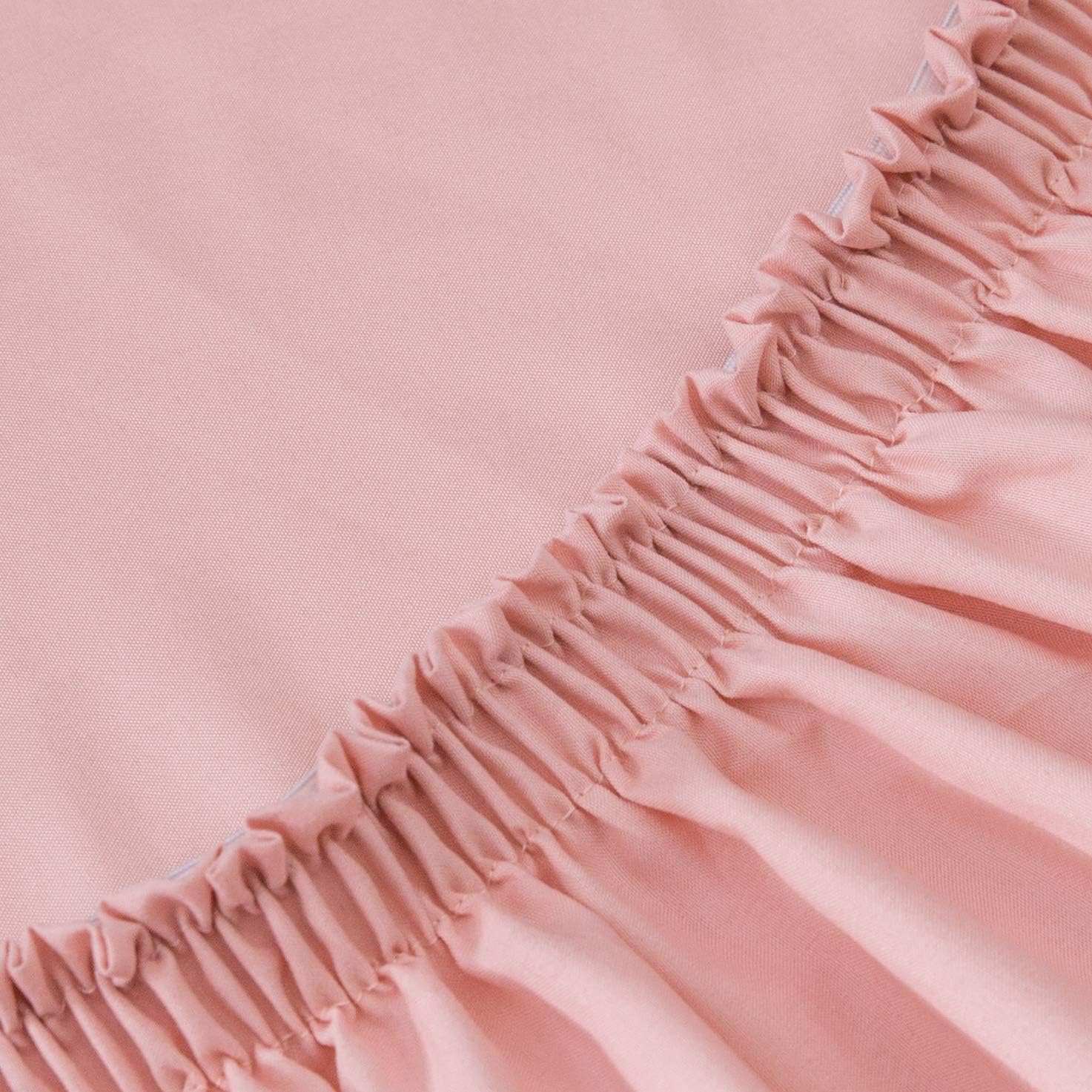Microfiber, Pink Premium Fitted Sheet 160x200cm, Fitted Sheet with All-around Elastic for Children and Adults 5