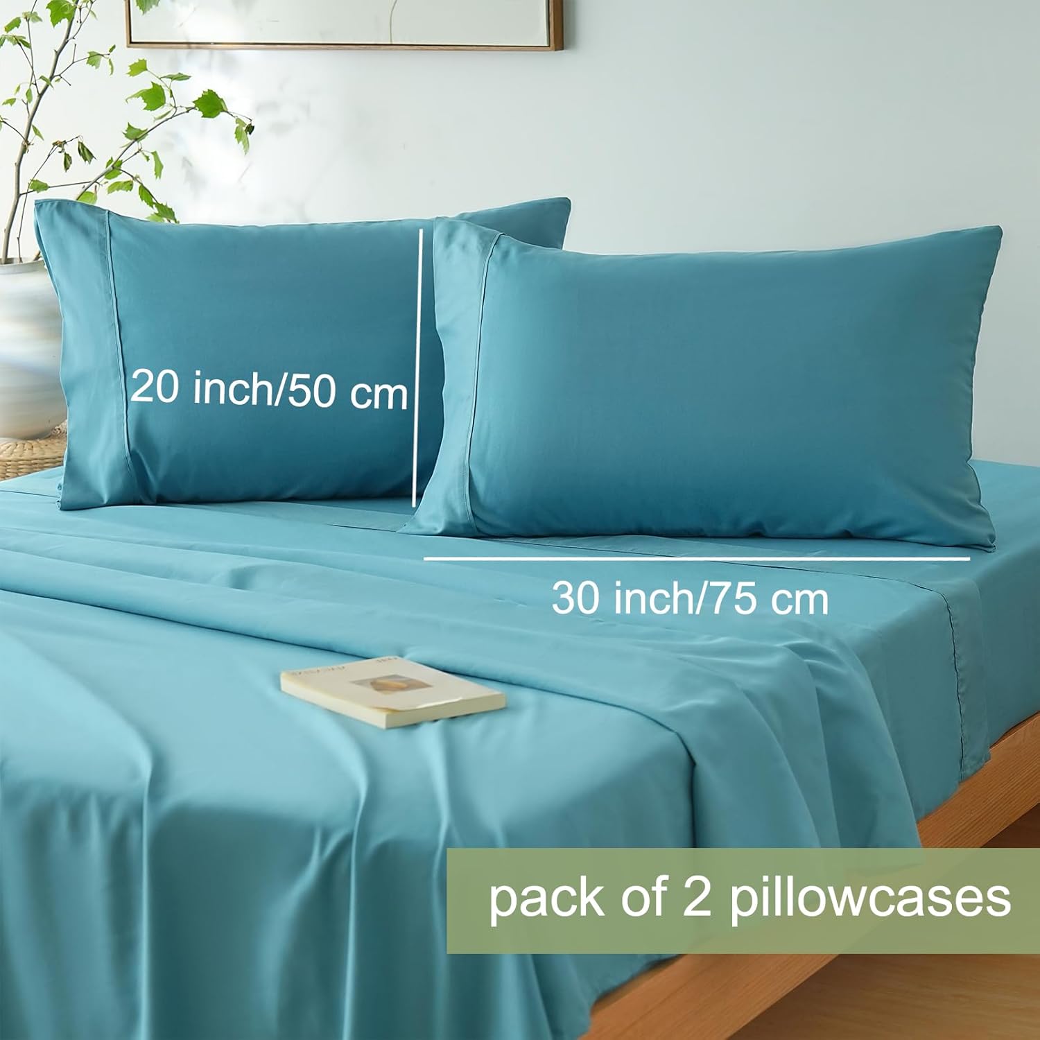 AYSW Bed Sheet Set 4 Pieces Double Brushed Microfiber 1800 - Breathable All Season Luxury Soft Bedding - Queen Teal 3