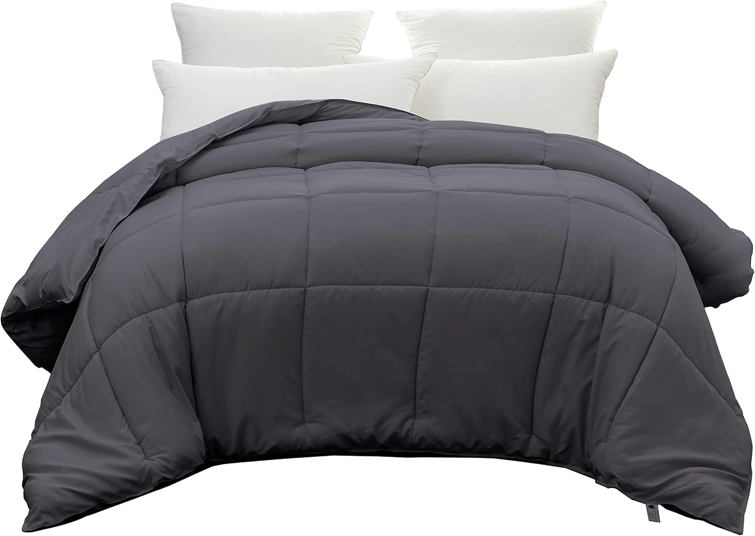 AYSW Lightweight Flannel Duvet 220x240cm Hypoallergenic Embossed Stripes Grey Reversible Bed Duvet 2 Person Comforter 7