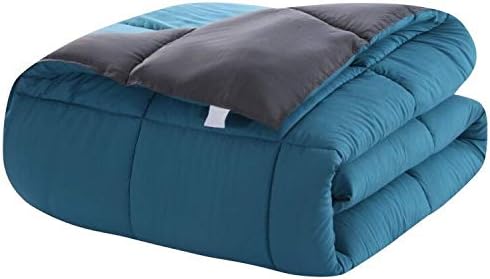Duvet Single Comforter Warm and Anti Allergy All Season Grey and Teal NO Pillowcases Only Quilt 10.5 Tog Duvet 5