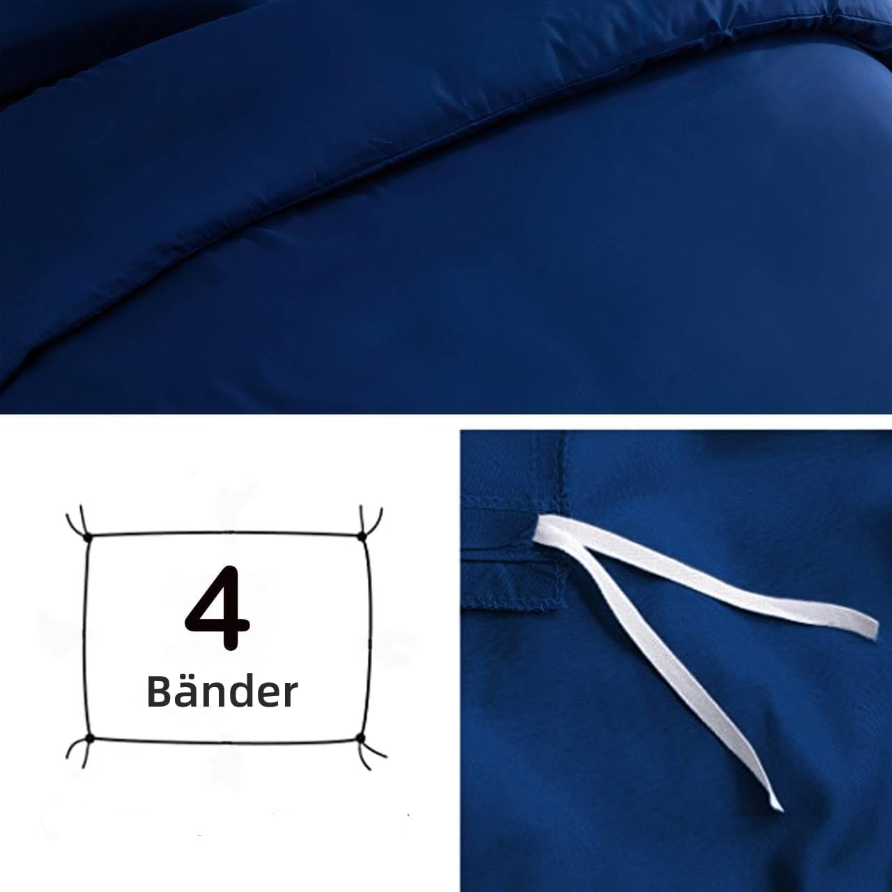 Bed linen brushed Microfiber 1 duvet cover 220x240cm + 2 pillowcase 80x80cm with zipper Dark blue 5