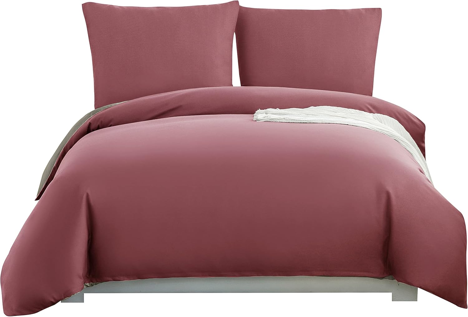 Bed linen brushed Microfiber 1 duvet cover 135x200cm + 1 pillowcase 80x80cm with zipper Old Rose/Khaki 9