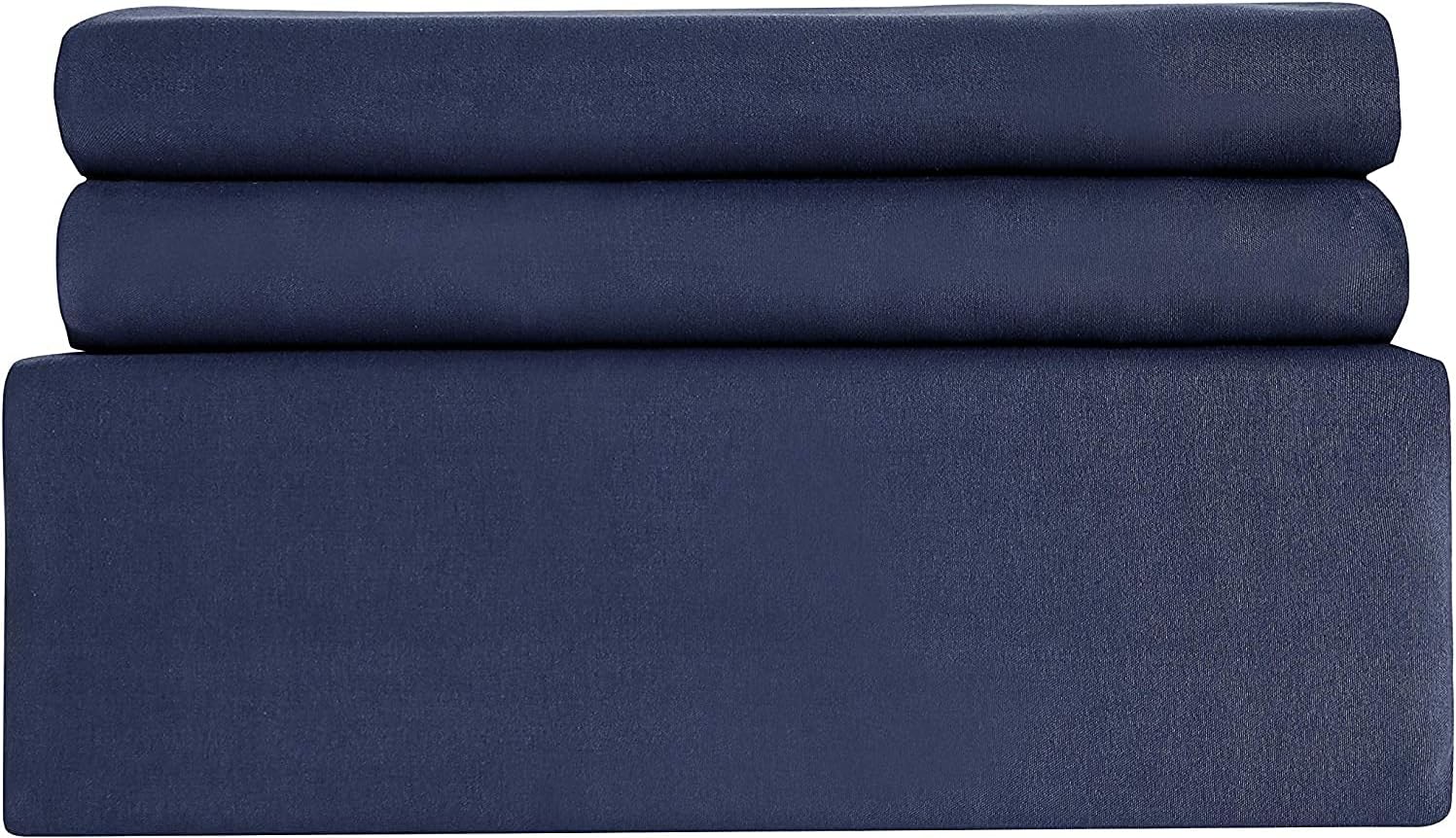 Bed linen brushed Microfiber 1 duvet cover 135x200cm + 1 pillowcase 80x80cm with zipper Navy blue/Light grey 6
