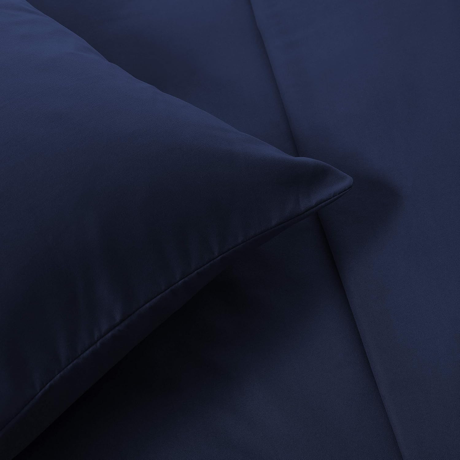 2er Pack Cushion Cover 50x75cm High-quality & Quality Pillowcase with Zipper 100% Microfiber in Navy Blue 2