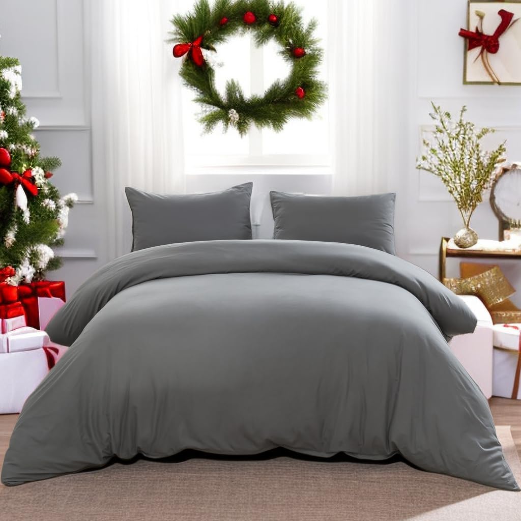 Cotton Bedding 155x220 cm Burgundy 1 duvet cover with 1 pillowcase 80x80 cm 9