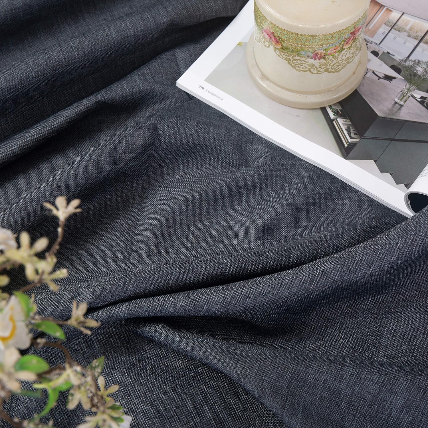 Tablecloth Table Linen Easy Care Linen Look Water Repellent Table Linen 130×160cm Grey 5