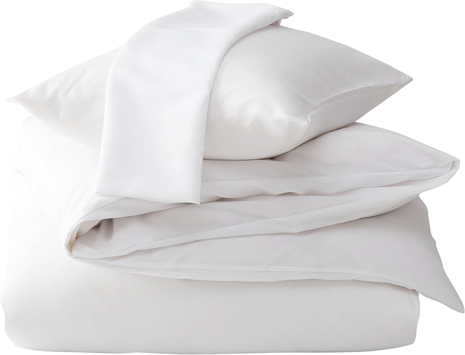 AYSW Set Copripiumino Matrimoniale in Microfibra- 1 Copripiumino 220x240 Bianco in Microfibra + 2 federe 50x80cm Bianco 5