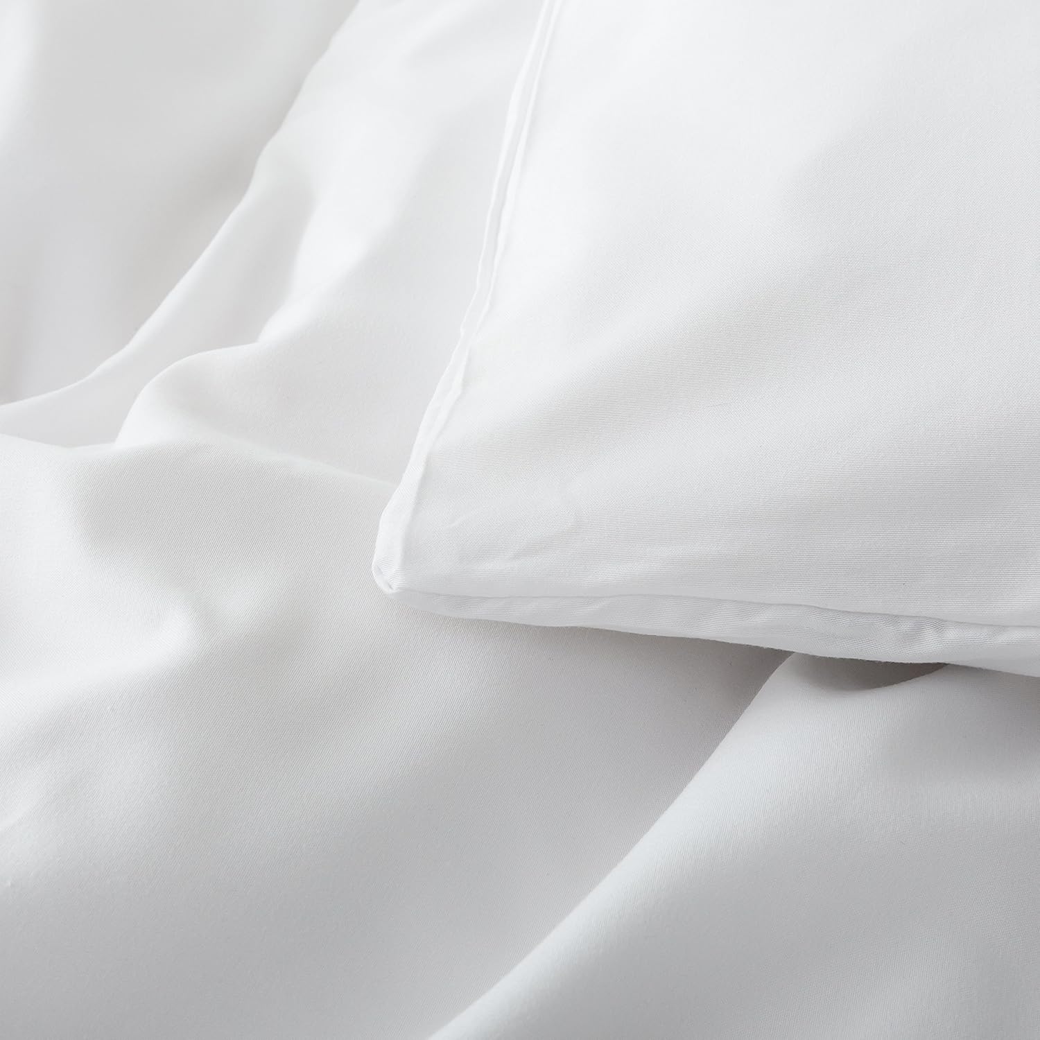 AYSW Set Copripiumino Matrimoniale in Microfibra - 1 Copripiumino 250x200 Bianco+ 2 federe 50x80cm Bianco 2