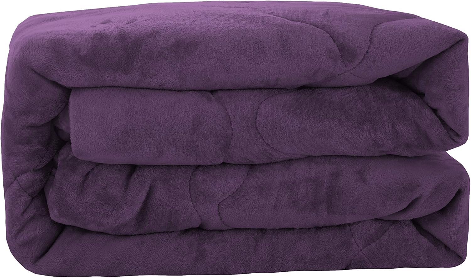 Bettdecke mit Flanell Fleece 220x240cm für Winter, Mikrofaser Steppdecke mit Füllgewicht Ca.2500g, warm Bettdecke Flanell Lila 8
