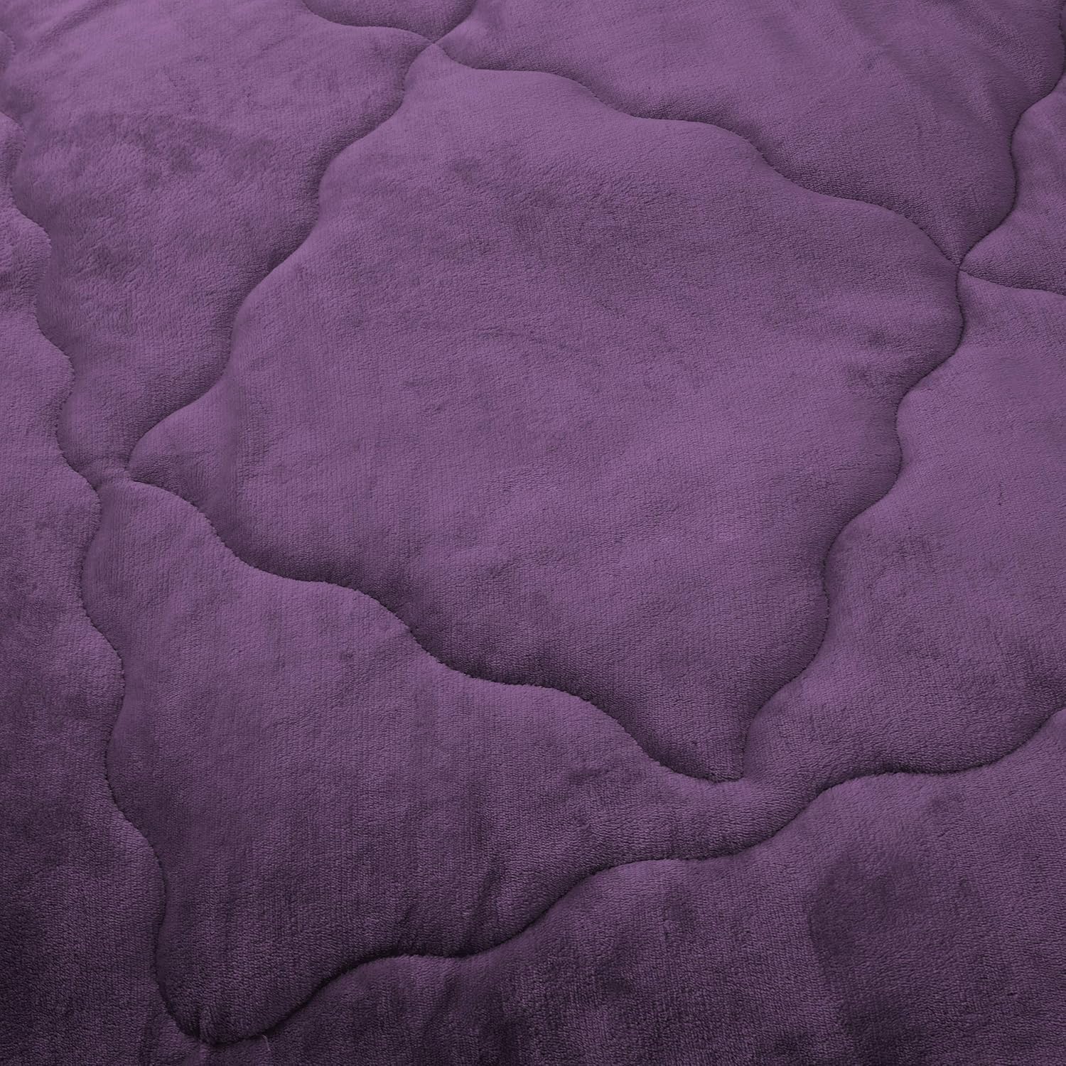 Bettdecke mit Flanell Fleece 220x240cm für Winter, Mikrofaser Steppdecke mit Füllgewicht Ca.2500g, warm Bettdecke Flanell Lila 5