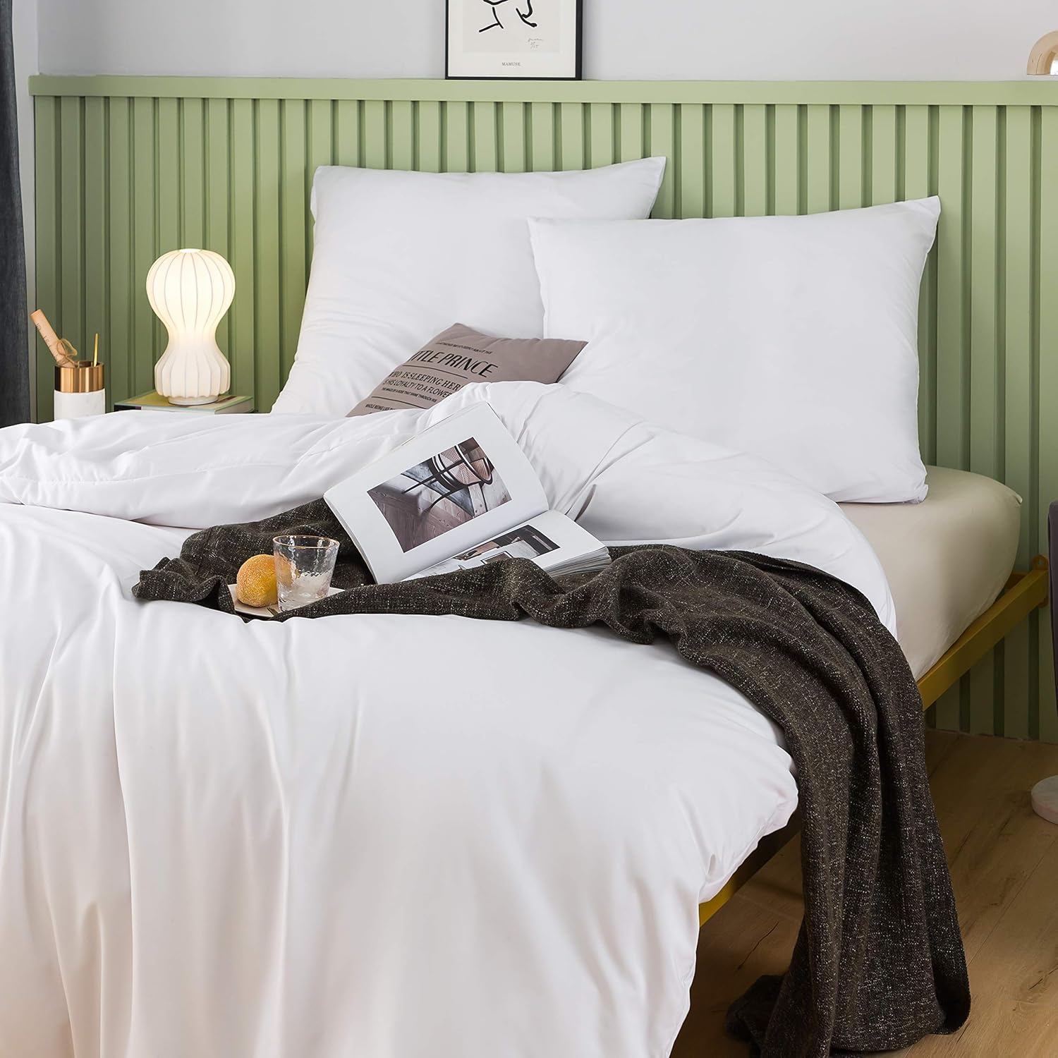 Bed linen 135x200 cm with zipper Super Soft 100% brushed microfiber with a quality of 110 g/m², 1 pillowcase 80x80 cm Cream White 3