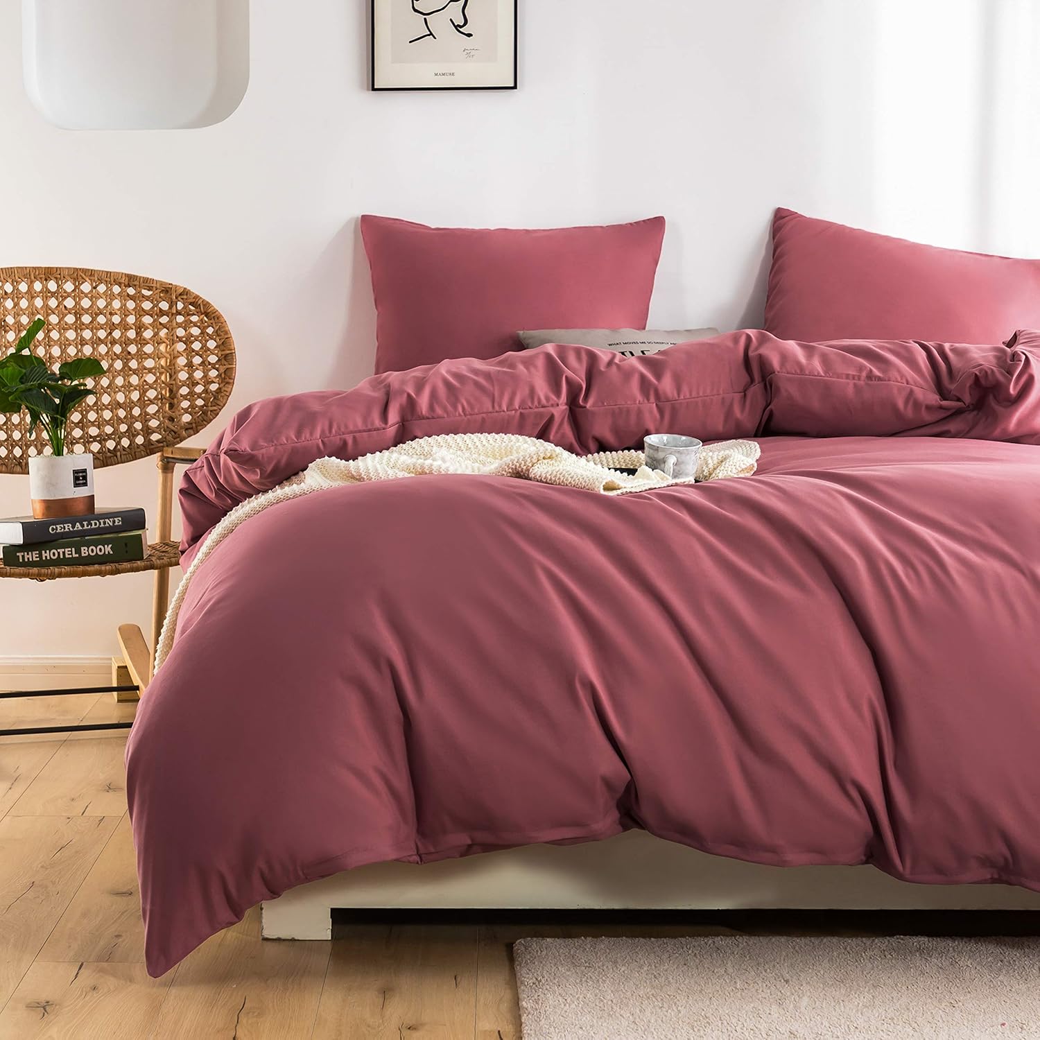Bed linen 135x200 cm with zipper Super Soft 100% brushed microfiber with a quality of 110 g/m², 1 pillowcase 80x80 cm Old Rose 7