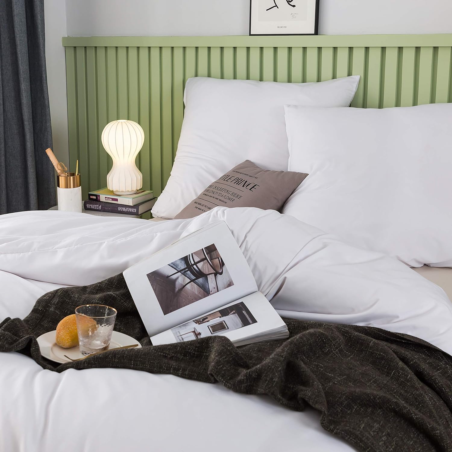 Bed linen 200x200 cm Super Soft 100% brushed microfiber with a quality of 110 g/m², 2 pillowcases 80x80 cm Cream White 3