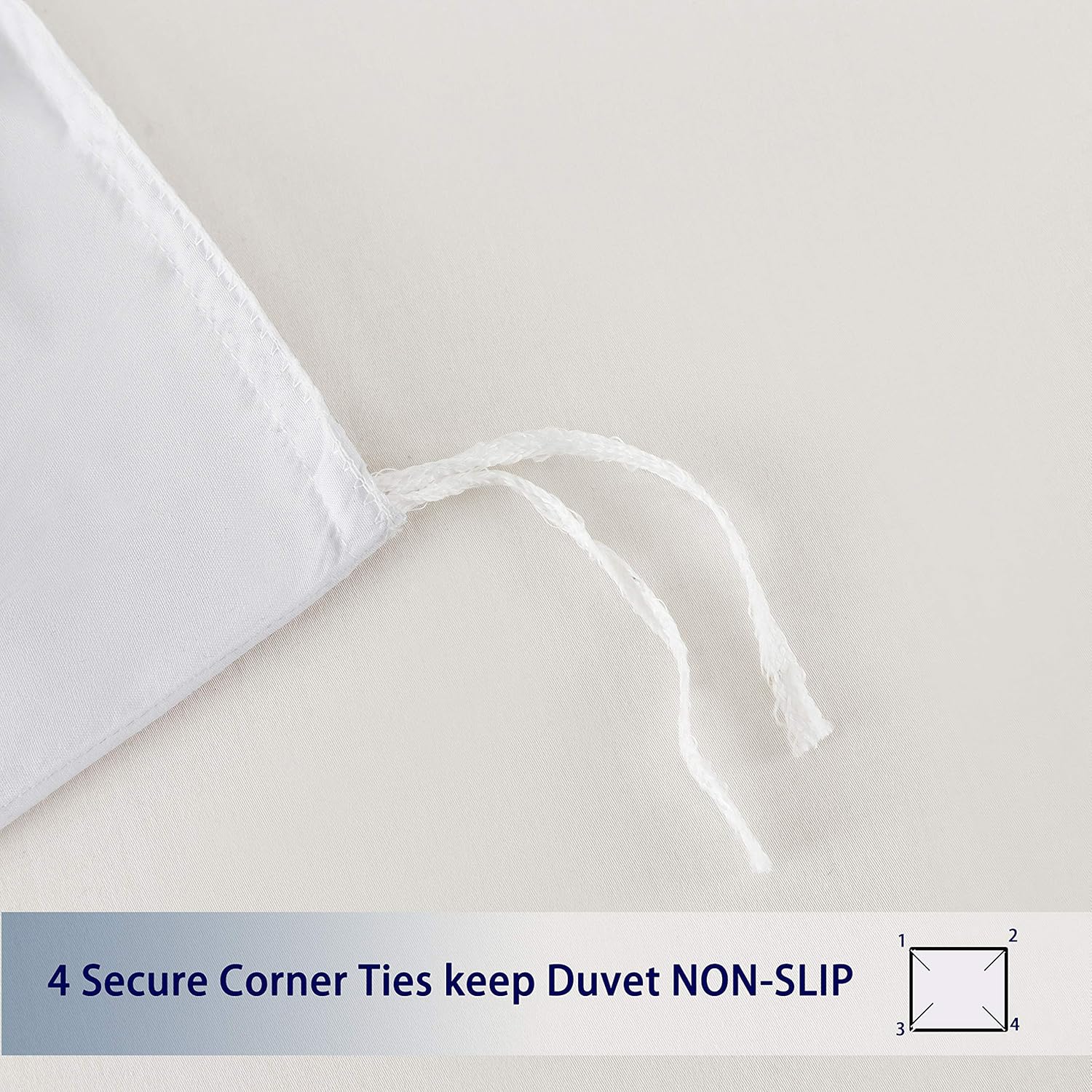 Bed linen 200x200 cm Super Soft 100% brushed microfiber with a quality of 110 g/m², 2 pillowcases 80x80 cm Cream White 7