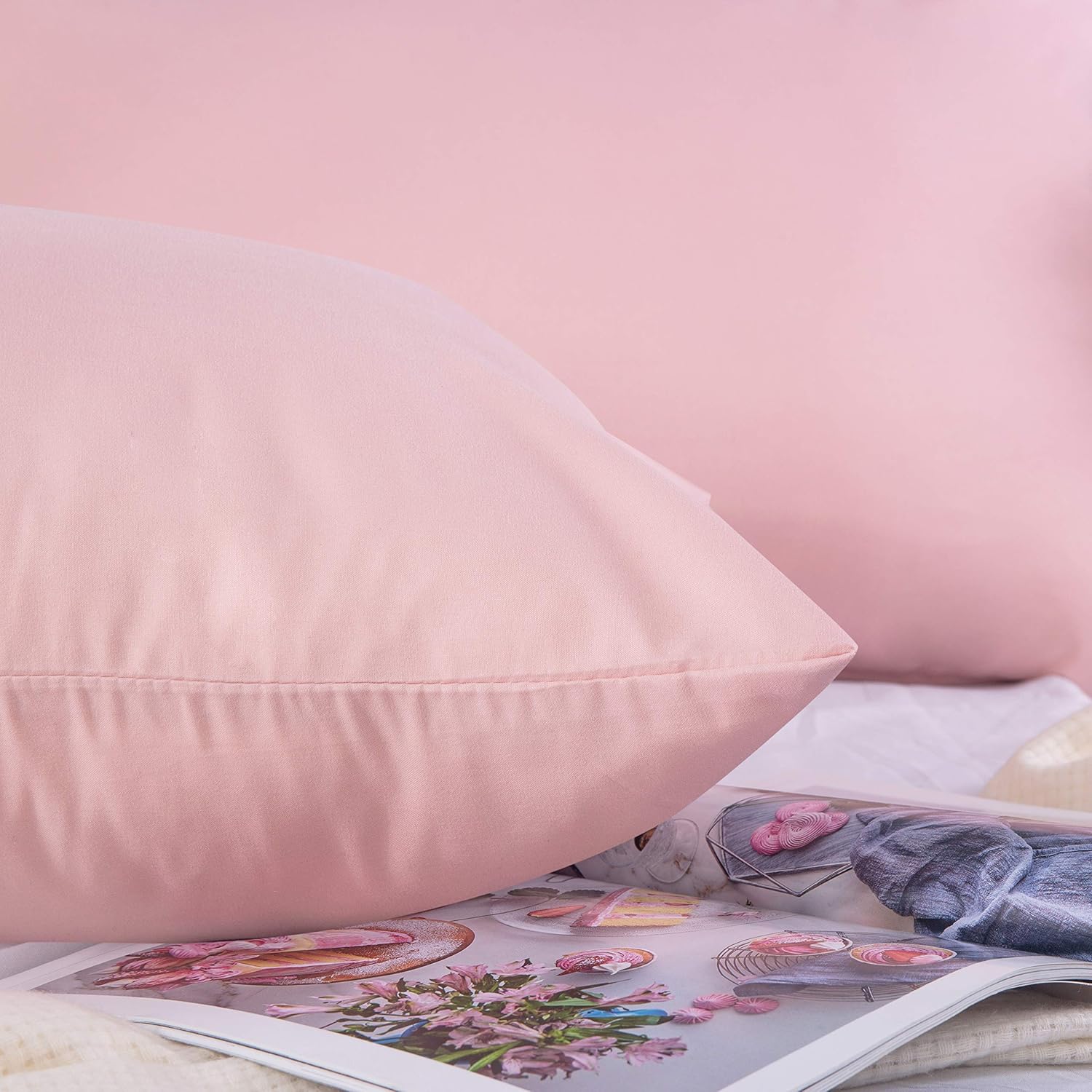 AYSW Warm Zippered Pillowcases 50X75 cm 4 Pack- Super Soft Breathable Brushed Microfiber Pillow Cases Cover for Hair and Skin Pink 5
