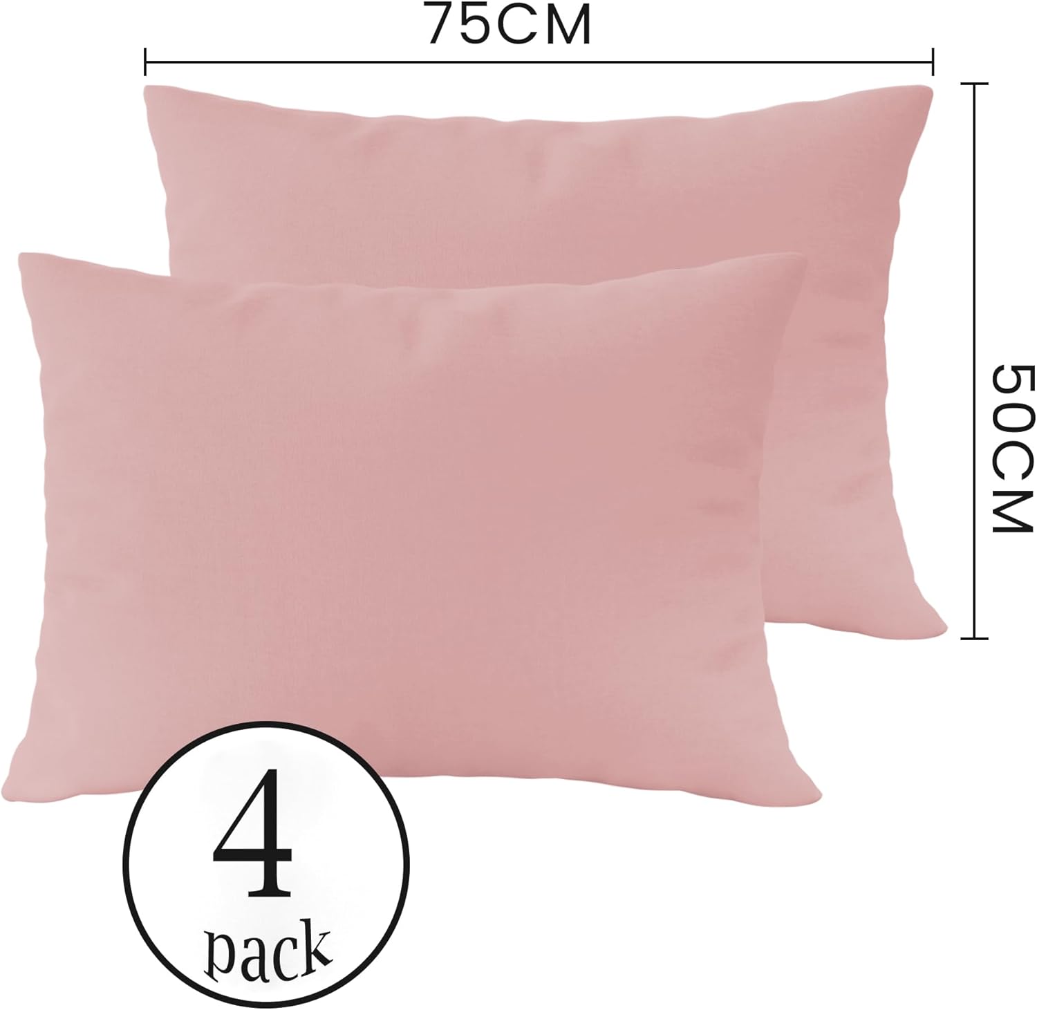 AYSW Warm Zippered Pillowcases 50X75 cm 4 Pack- Super Soft Breathable Brushed Microfiber Pillow Cases Cover for Hair and Skin Pink 2