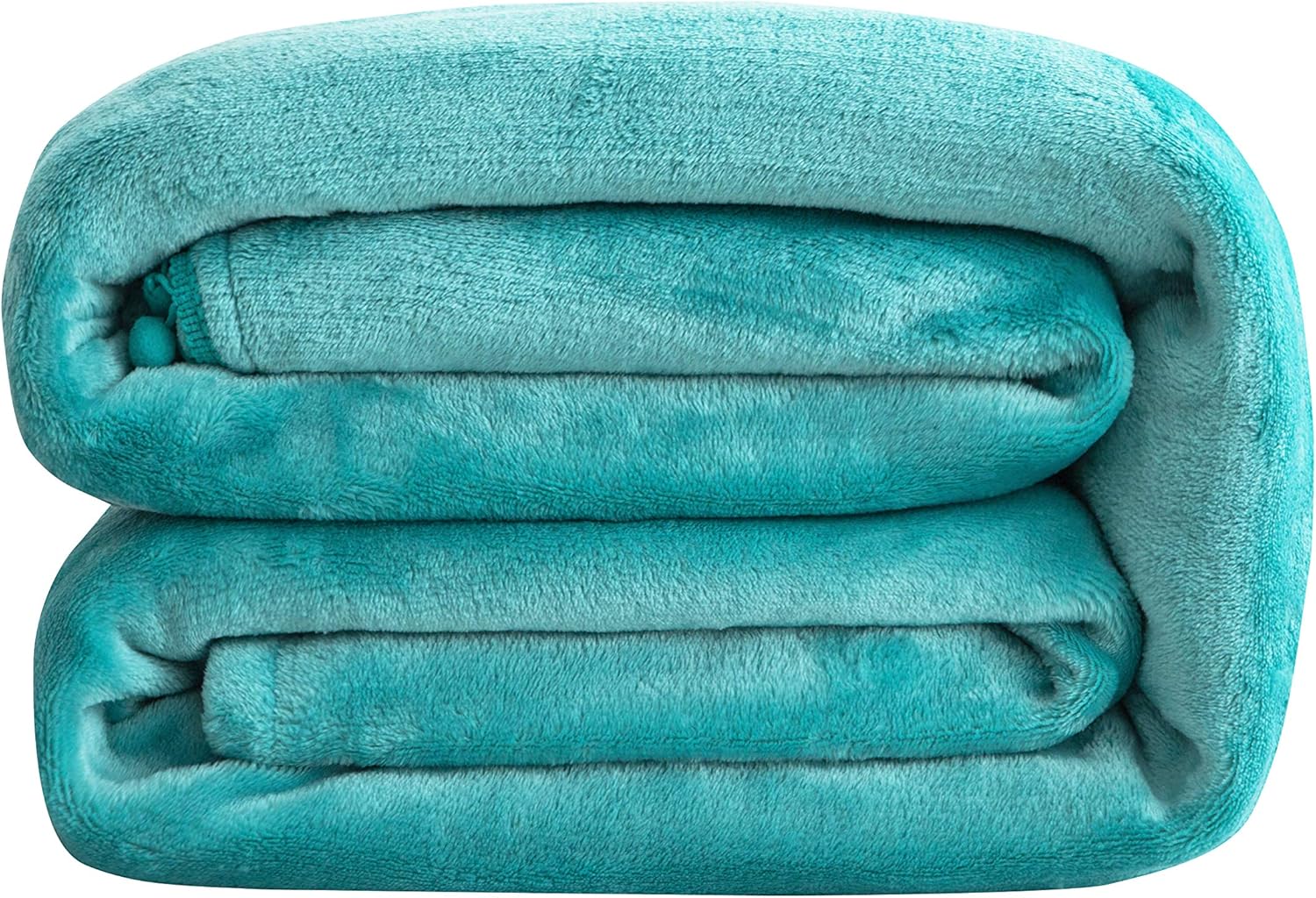 AYSW Flannel Fleece Throw Blanket Teal Pompom Ball 300 GSM Super Soft and Lightweight 8