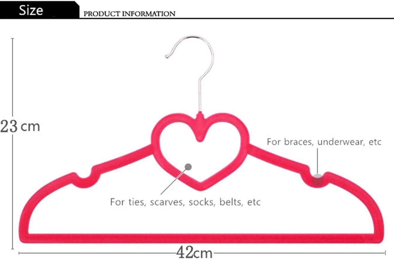 Heart Shaped Premium Velvet Hangers (20 Pack Red) - Non-Slip Ultra Thin and Space Saving 360 Degree Swivel Chrome Hook 5