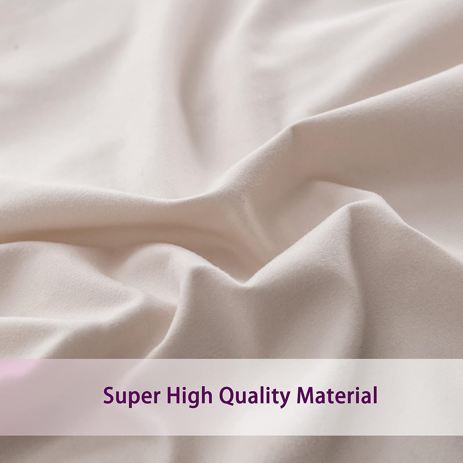 Microfiber Bedding 200x200 cm + 2X Pillowcase 80x80 cm - Soft Fluffy Duvet Cover Set, 3 piece, Beige 7